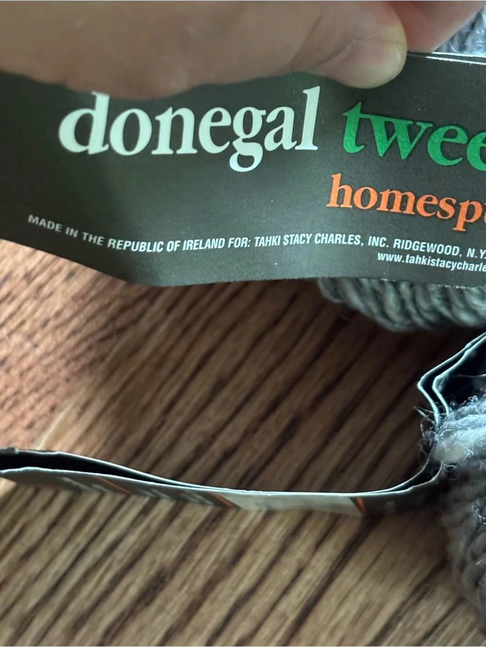 Donegal Tweed Homespun Gray Wool Yarn Lot of 3 Hanks Aran 100% Pure Wool NWT